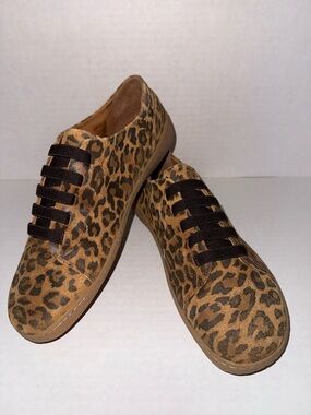 Miz Mooz Leopard Print Slip-On Sneakers - Brown